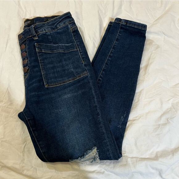 Judy Blue Patch Pocket Button Fly Skinny Jeans size 7/28 - Picture 13 of 14